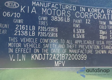 2011 Kia Soul + из США, поврежденный, VIN KNDJT2A21B7200399